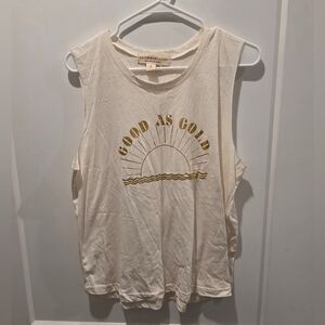 Saltwater LUXE Cream Tank with Gold Graphic